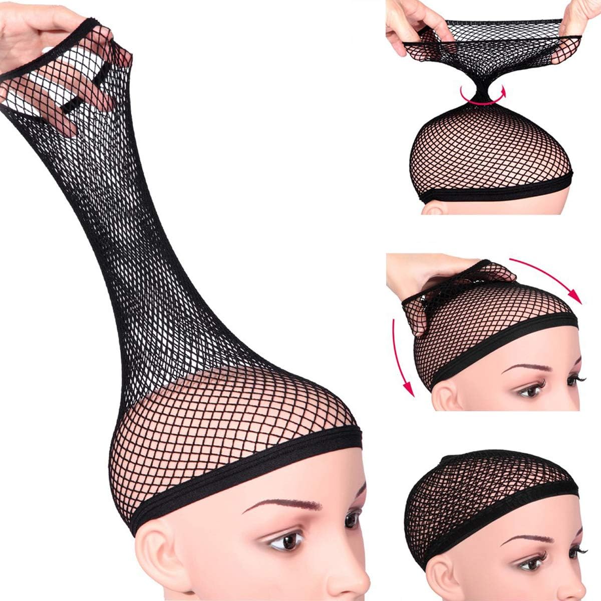 Dreamlover - filet à perruque, 2 pièces, maille noire, confortable