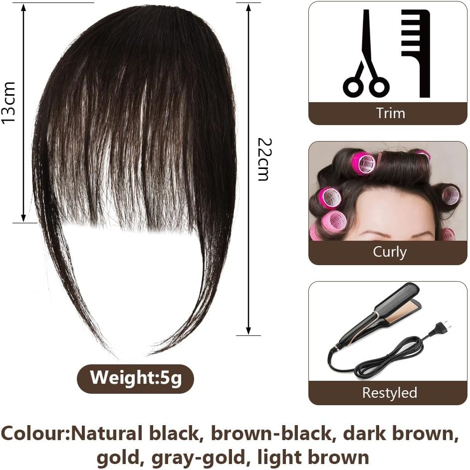 LOPHE - extensions à clipser - frange incurvée brun noir - transformation rapide