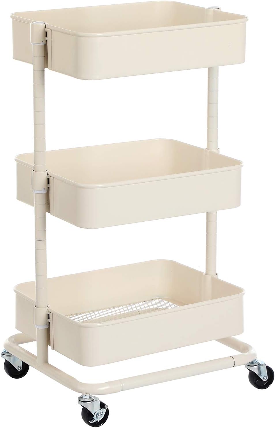 SONGMICS - chariot 3 niveaux - tablette réglable, freins, BSC60WT