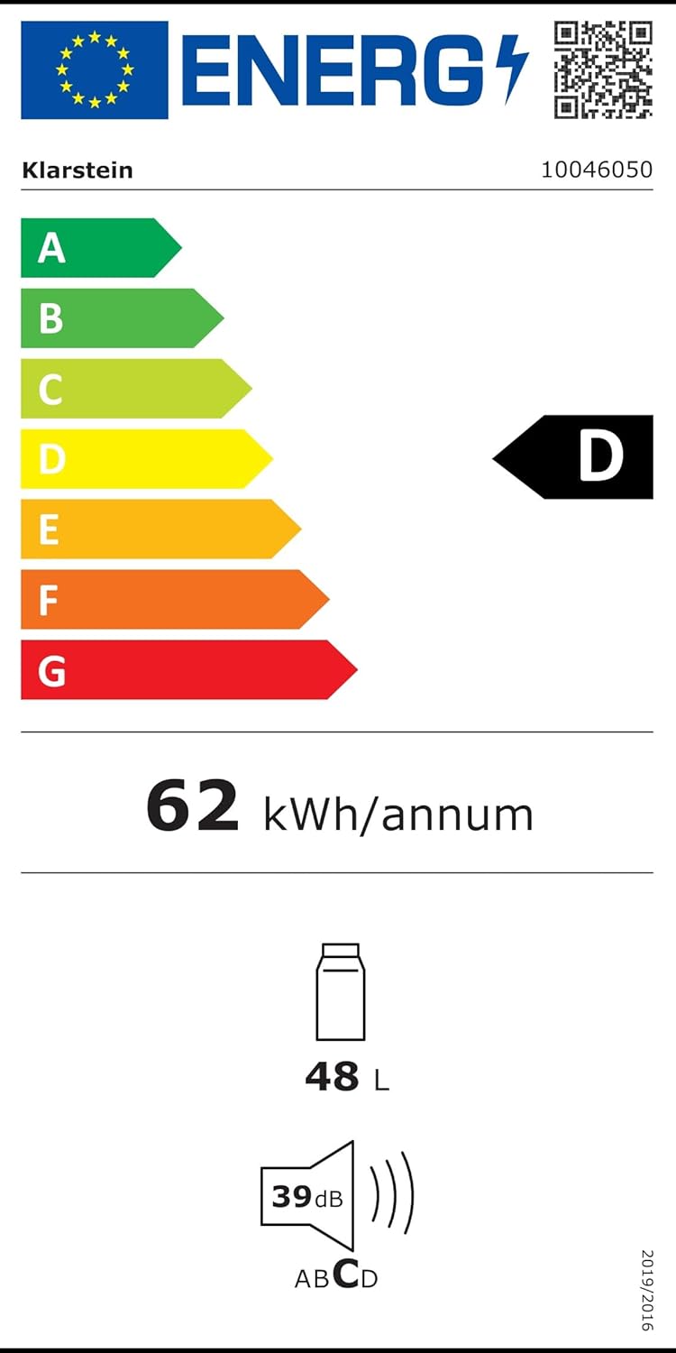 Klarstein - Solve Mini - 48L, thermostat mécanique, 0-10°C, compact
