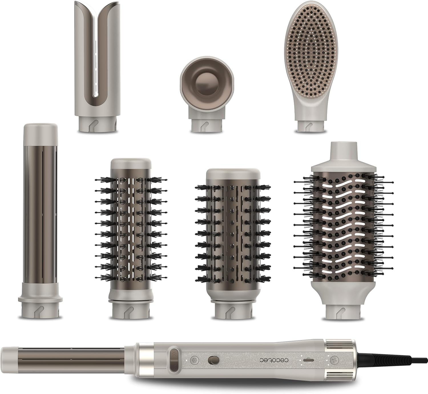 Cecotec - Styler AirGlam Gyro - 1500W, 8 têtes, 110000 RPM, CeramicCare 8in1