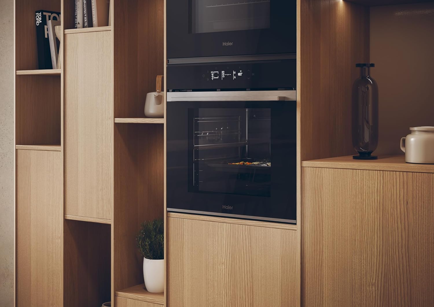 Haier - Série 2 H6 - niche 60 cm - Four pyrolyse, Wi-Fi, 20 fonctions, 78L, A++ - ID25G3YTX