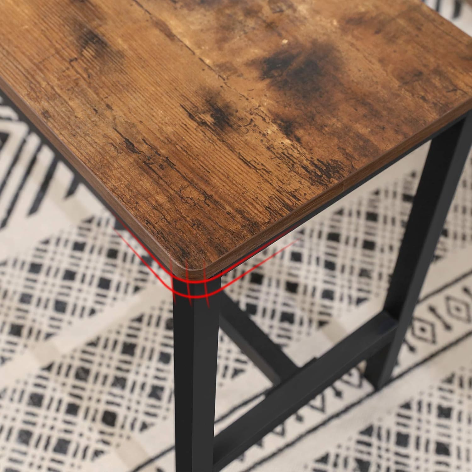 VASAGLE - banc salle à manger style industriel, 108x32,5x50cm, cadre métal robuste KTB33X