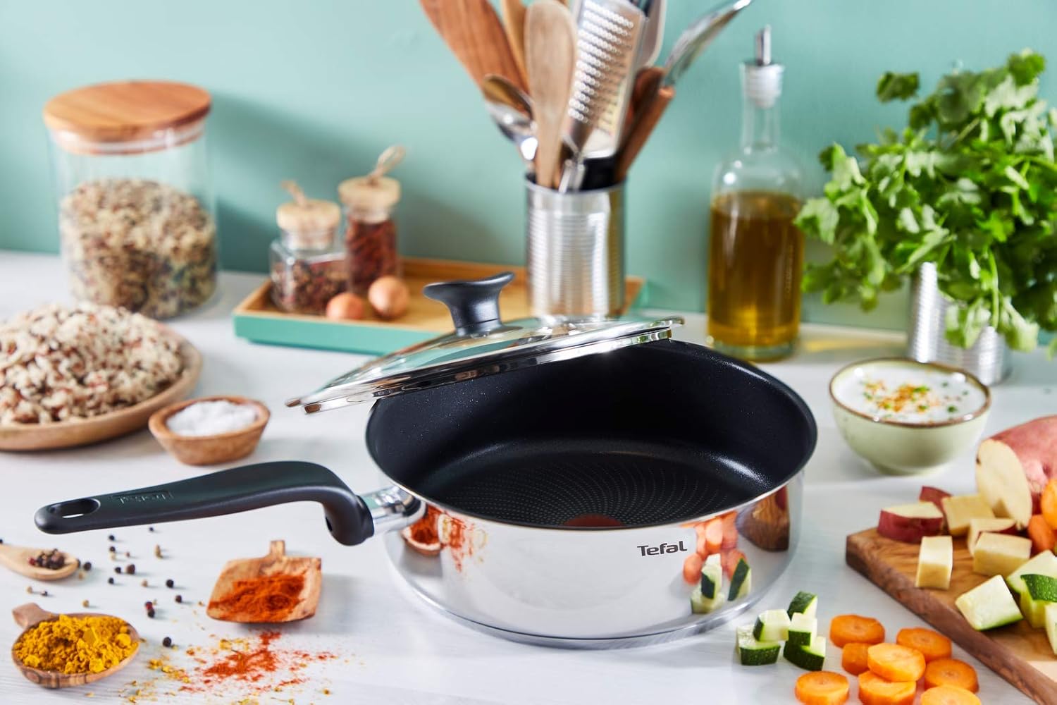 Tefal - Primary sauteuse 24cm inox, antiadhésif, induction, E3093204