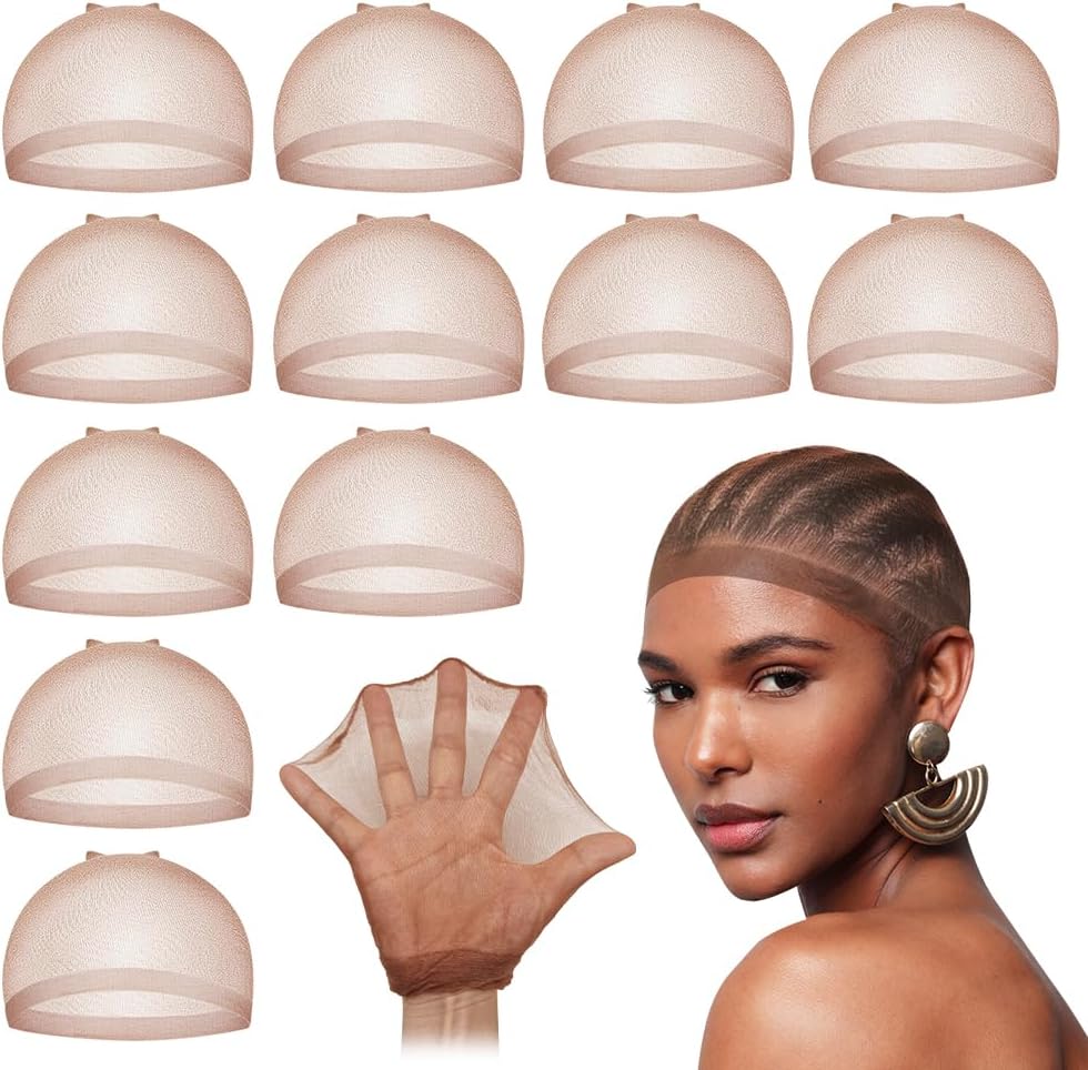 Dreamlover - bonnet perruque HD, marron foncé, 12 pièces, transparent