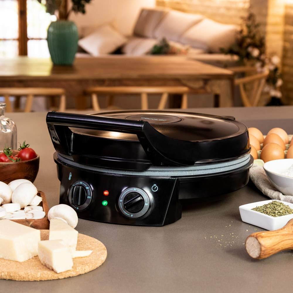 Cecotec - Fun Pizza&Co - Ø31cm - 1800W, grill, timer 30min, rockstone, plaques 180°