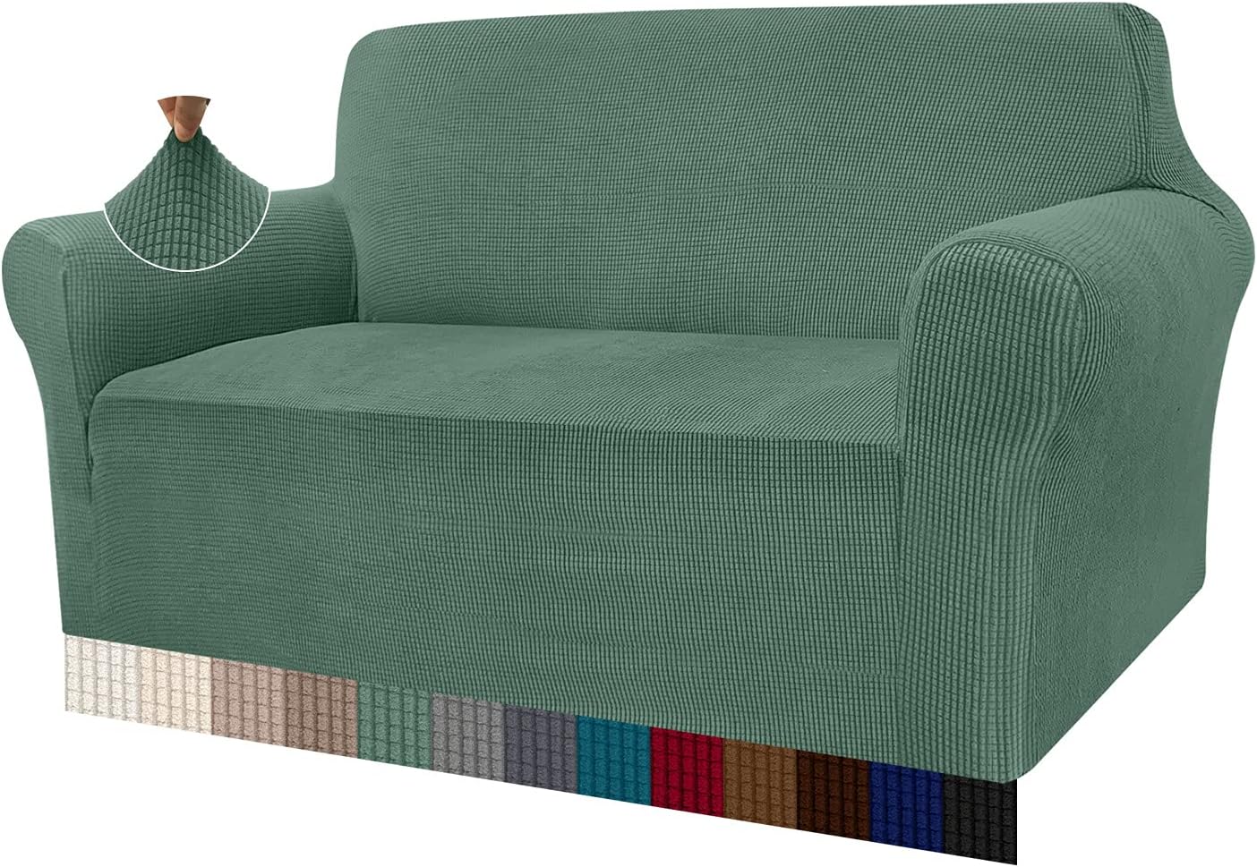 Granbest - housse canapé moderne - 2 places - jacquard élastique, vert