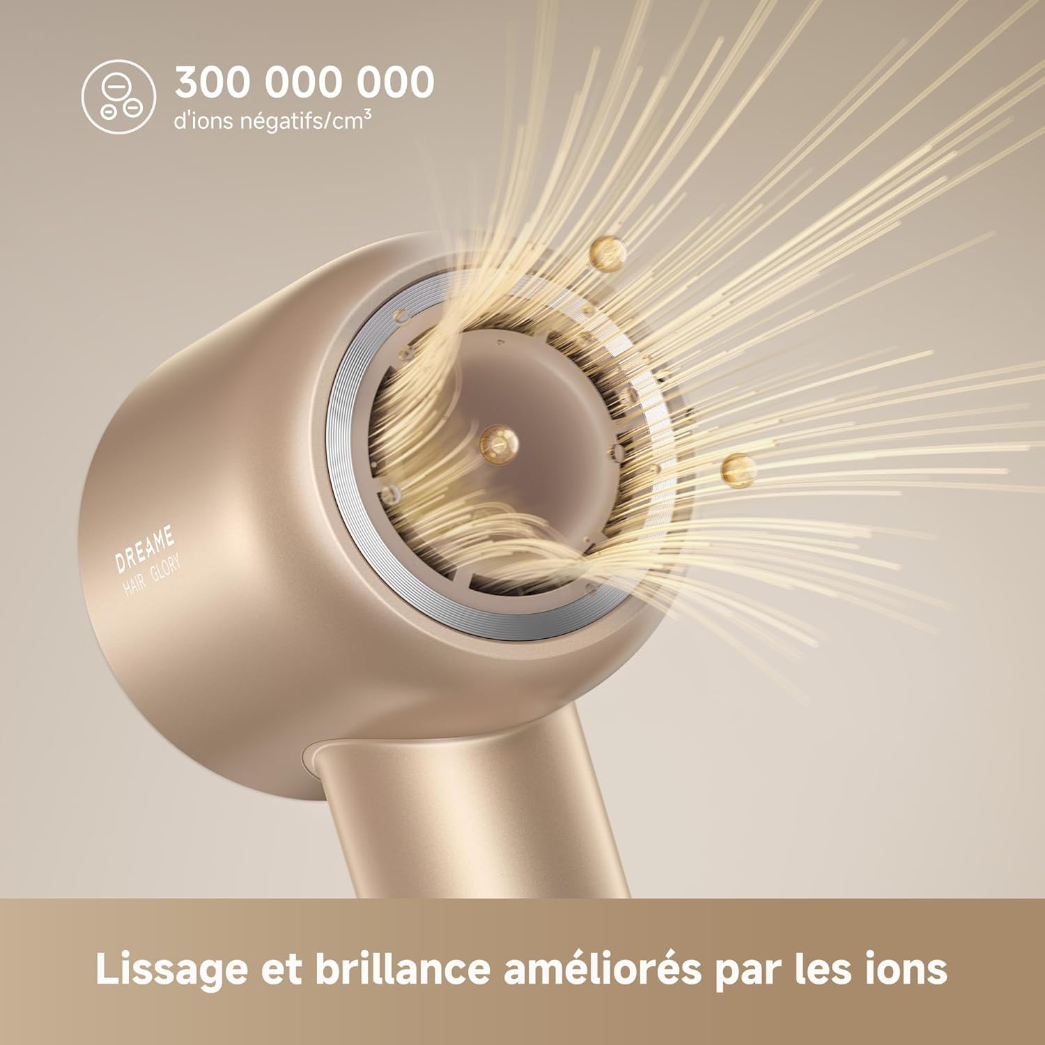 Dreame - Hair Glory Mix - 336g - 110000 tr/min, 3 embouts, 300M ions, NTC