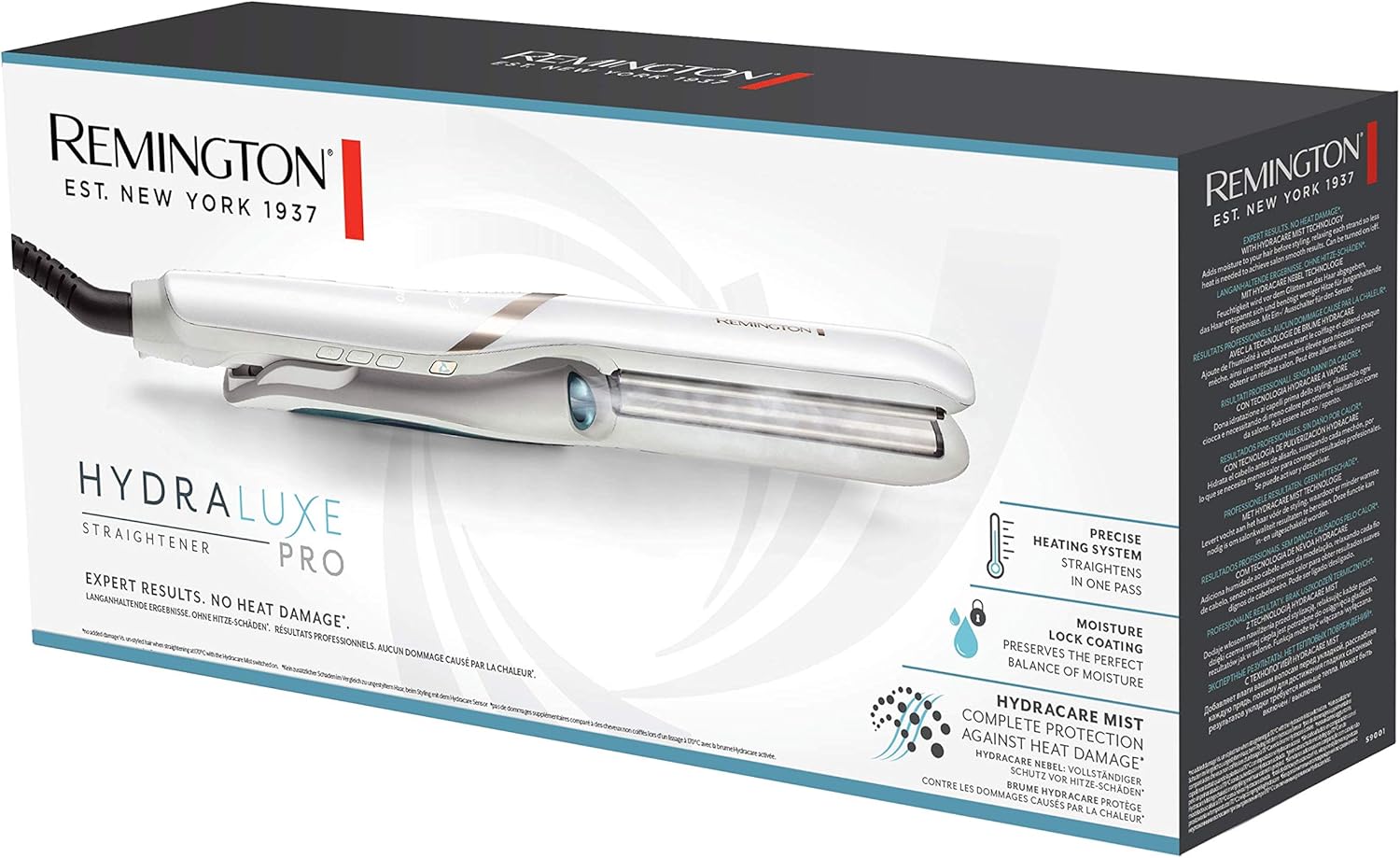 Remington - Lisseur Hydraluxe Pro - hydratant, brillance, lissage en un passage - S9001