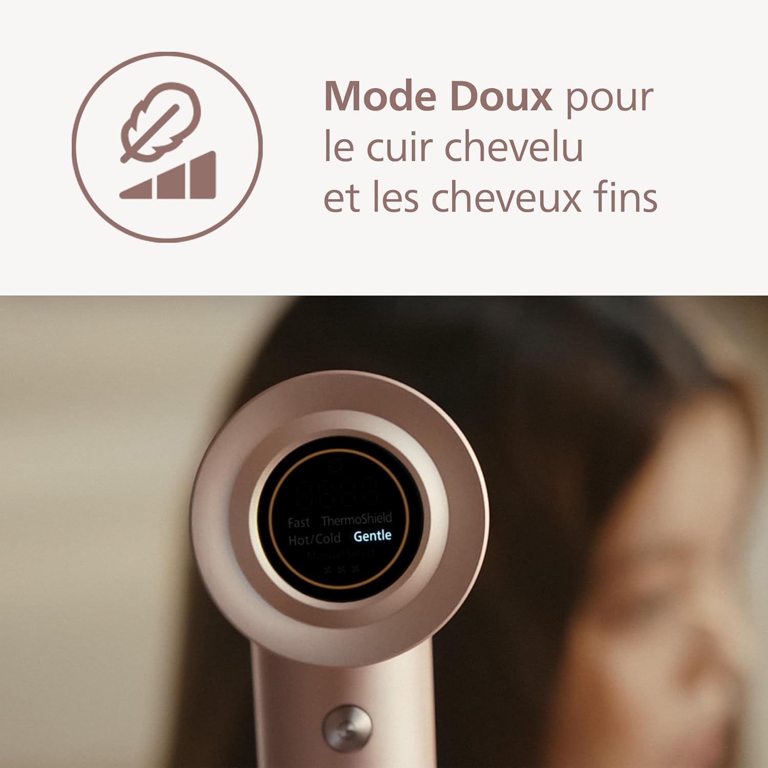 Philips - Sèche-cheveux High Speed 8000, 1400W, ions, ThermoShield, accessoires, soin cuir chevelu, BHD837/10