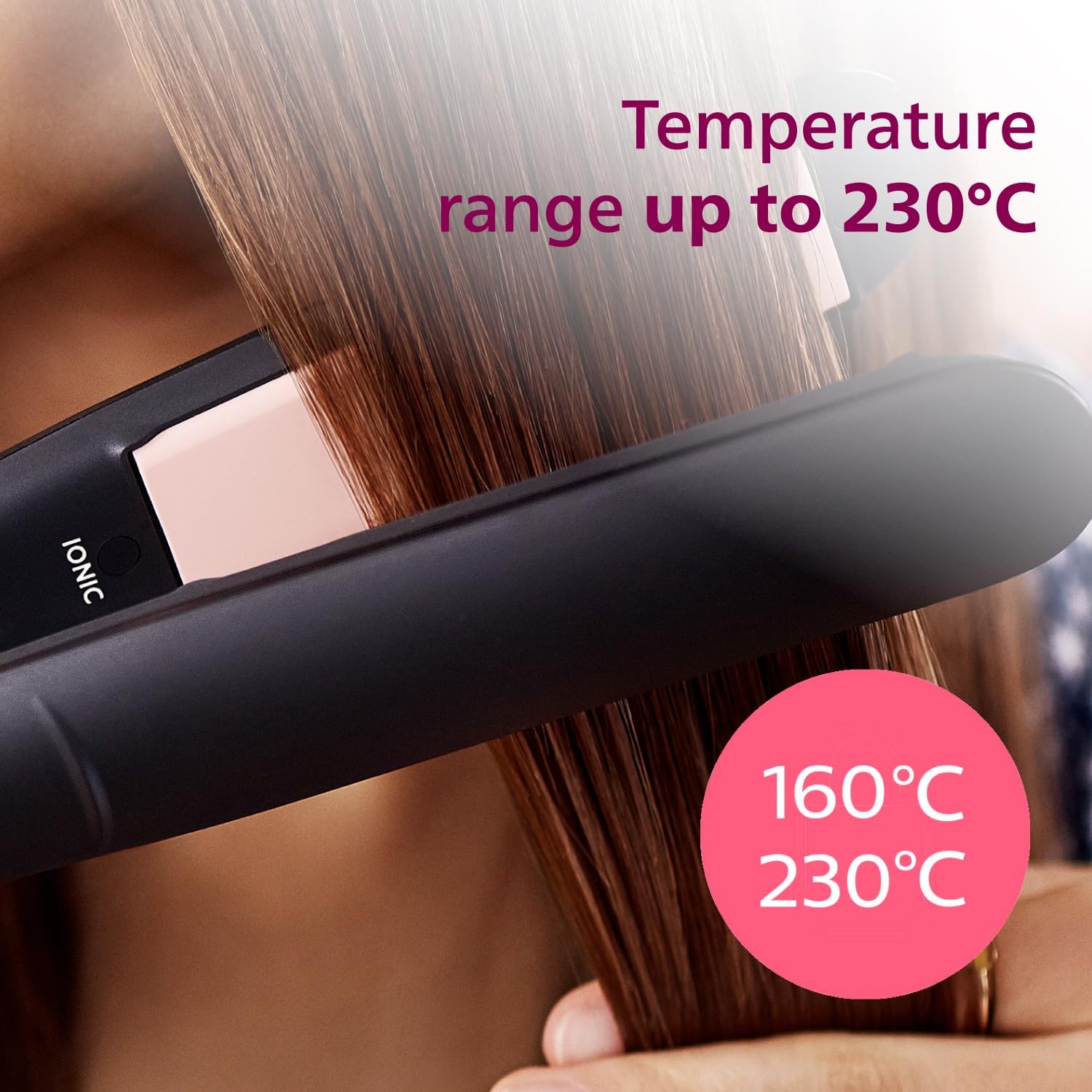 Philips - lisseur ThermoProtect StraightCare - 23,4x18,6x7,2 cm - plaques céramique, réglages de température - BHS378/00