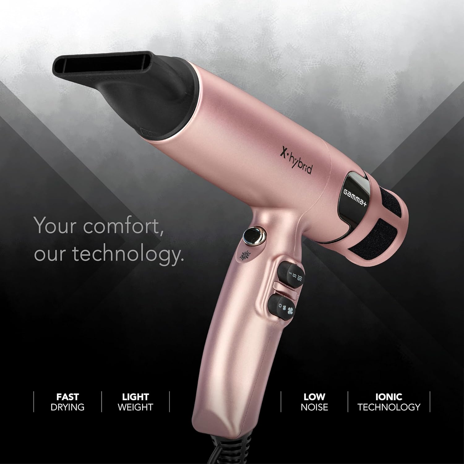 Gamma+ - X-Hybrid - 300g - sèche-cheveux ionique, moteur 100.000 Rpm