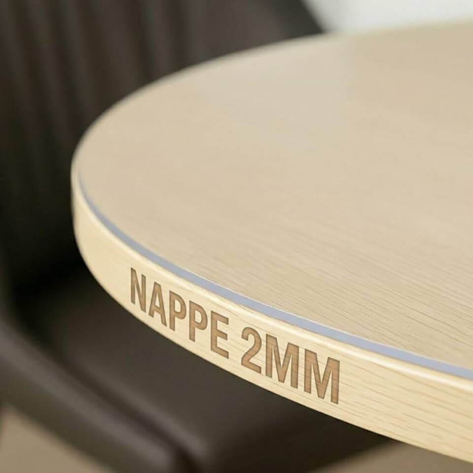 Trente - nappe ronde série transparente - 120 cm Ø - PVC 2 mm, anti-tache, lavable