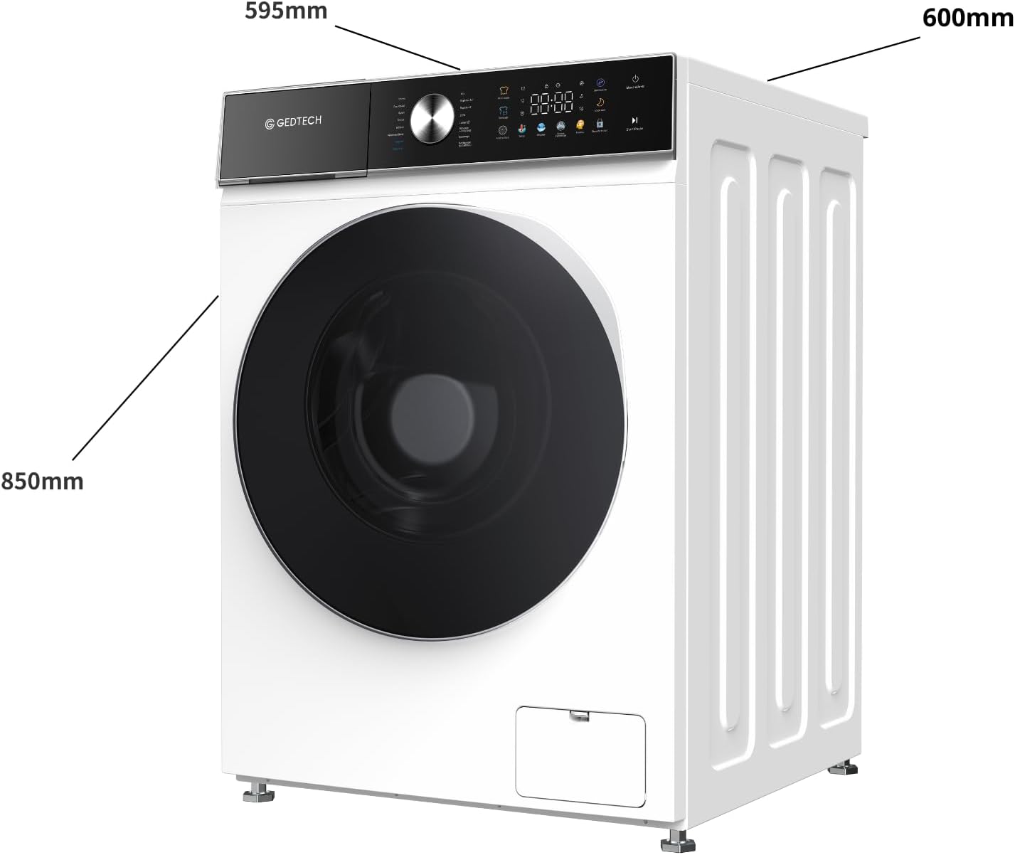 GEDTECH - lave-linge frontal 12kg, 1400tr/mn, LED, 