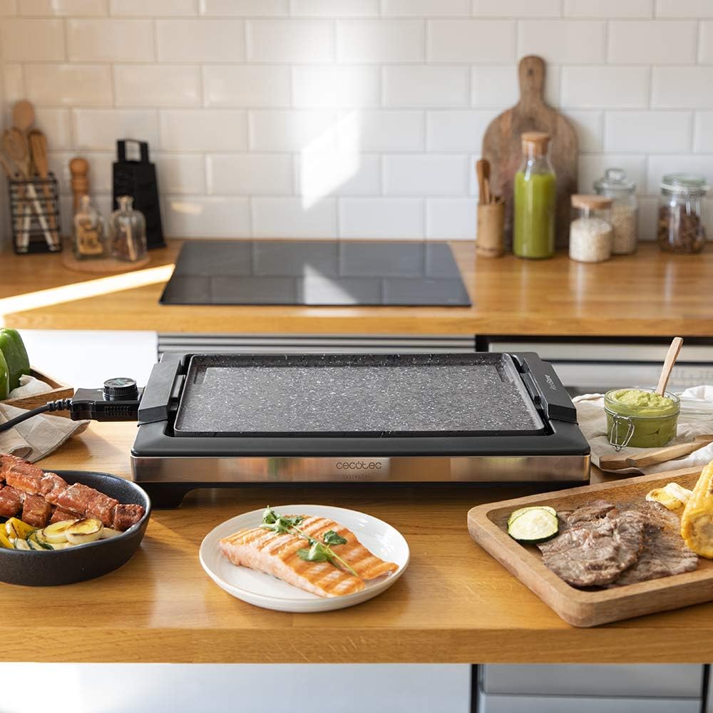 Cecotec - Tasty & Grill 2000 - inox, 2000W, antiadhésive, 5 niveaux, lavable - 3094