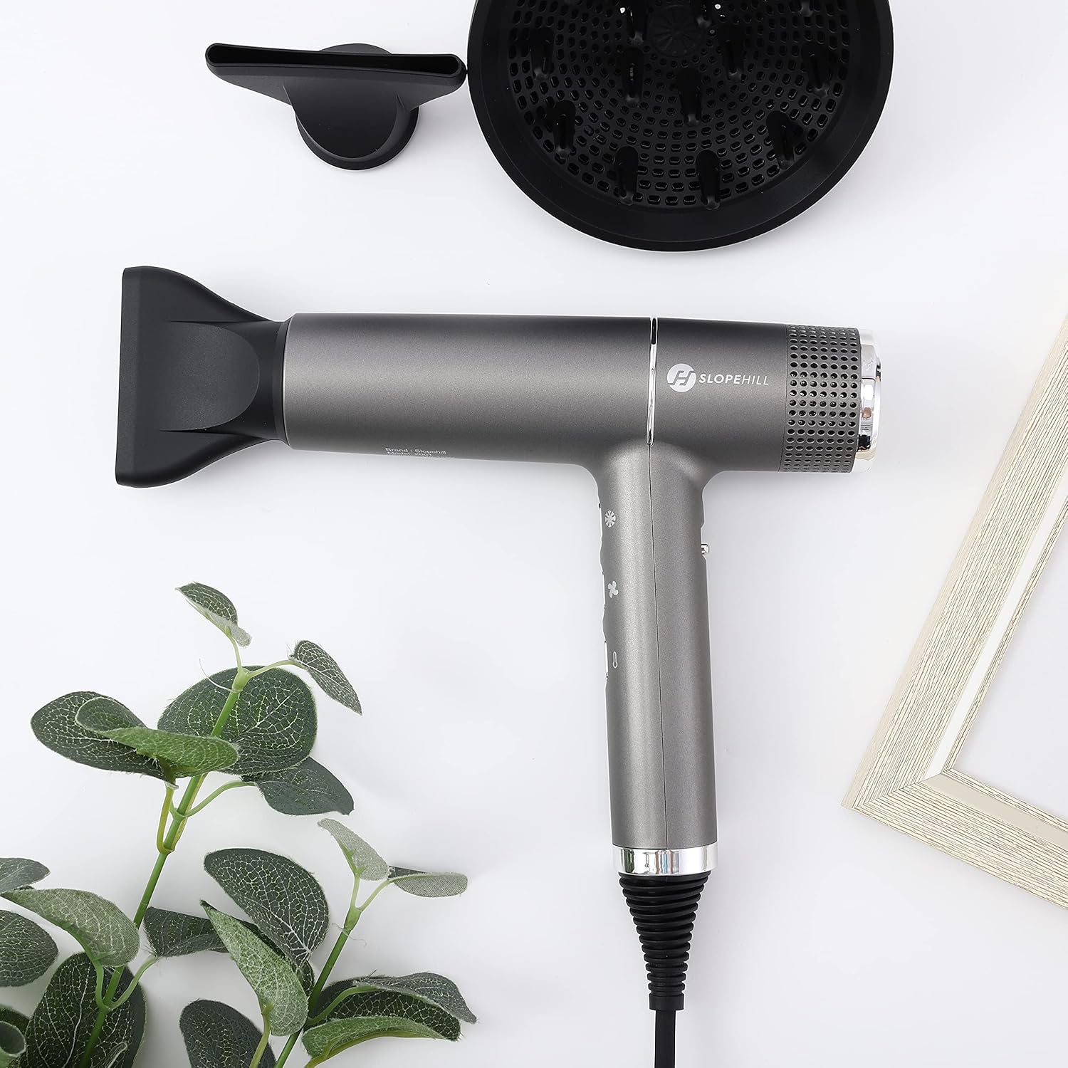 Slopehill - Sèche-cheveux Pro - 268g, 2000W - moteur sans balais, micro-filtre, Oxy Active, LED