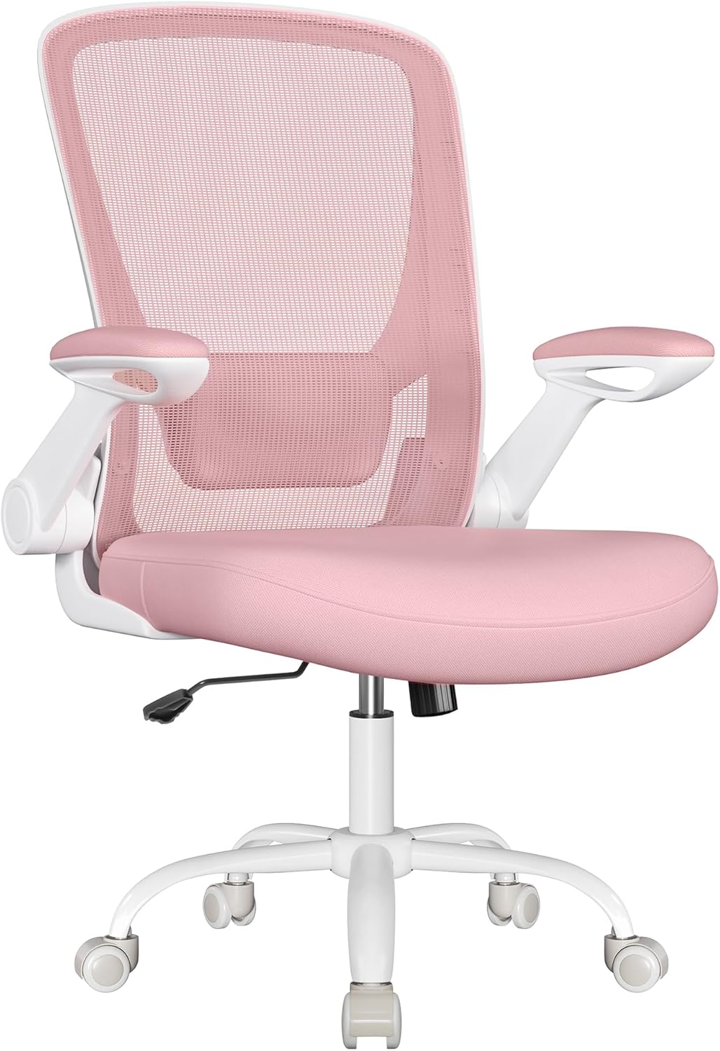 SONGMICS - chaise de bureau - 53 cm - ergonomique, maille, accoudoirs rabattables, support lombaire, OBN037R01
