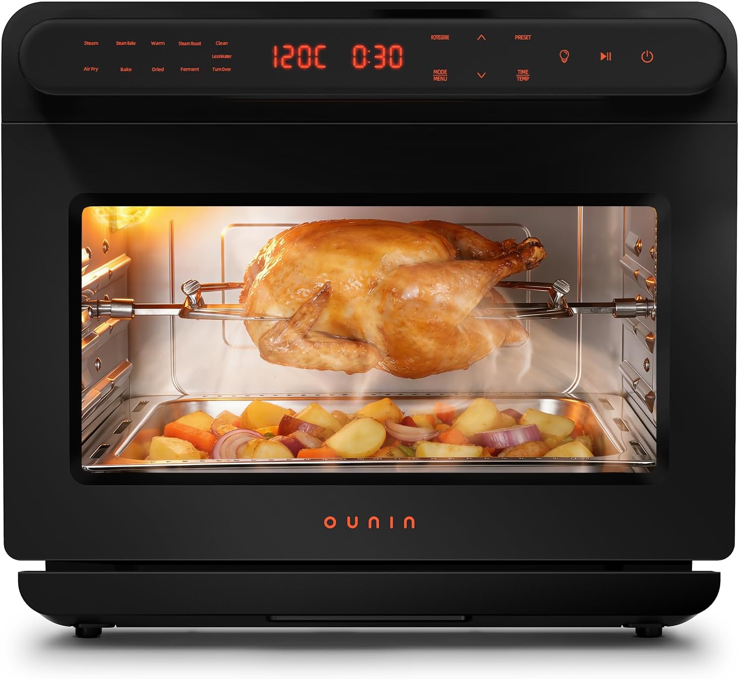 OUNIN - Four Vapeur 24L - inox, LED, 9-en-1, multifonction