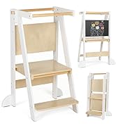 Tour d'apprentissage Kidinix - En bois - Pliable - Peu encombrant - À partir de 1 an - Hauteur réglable - Pour enfants