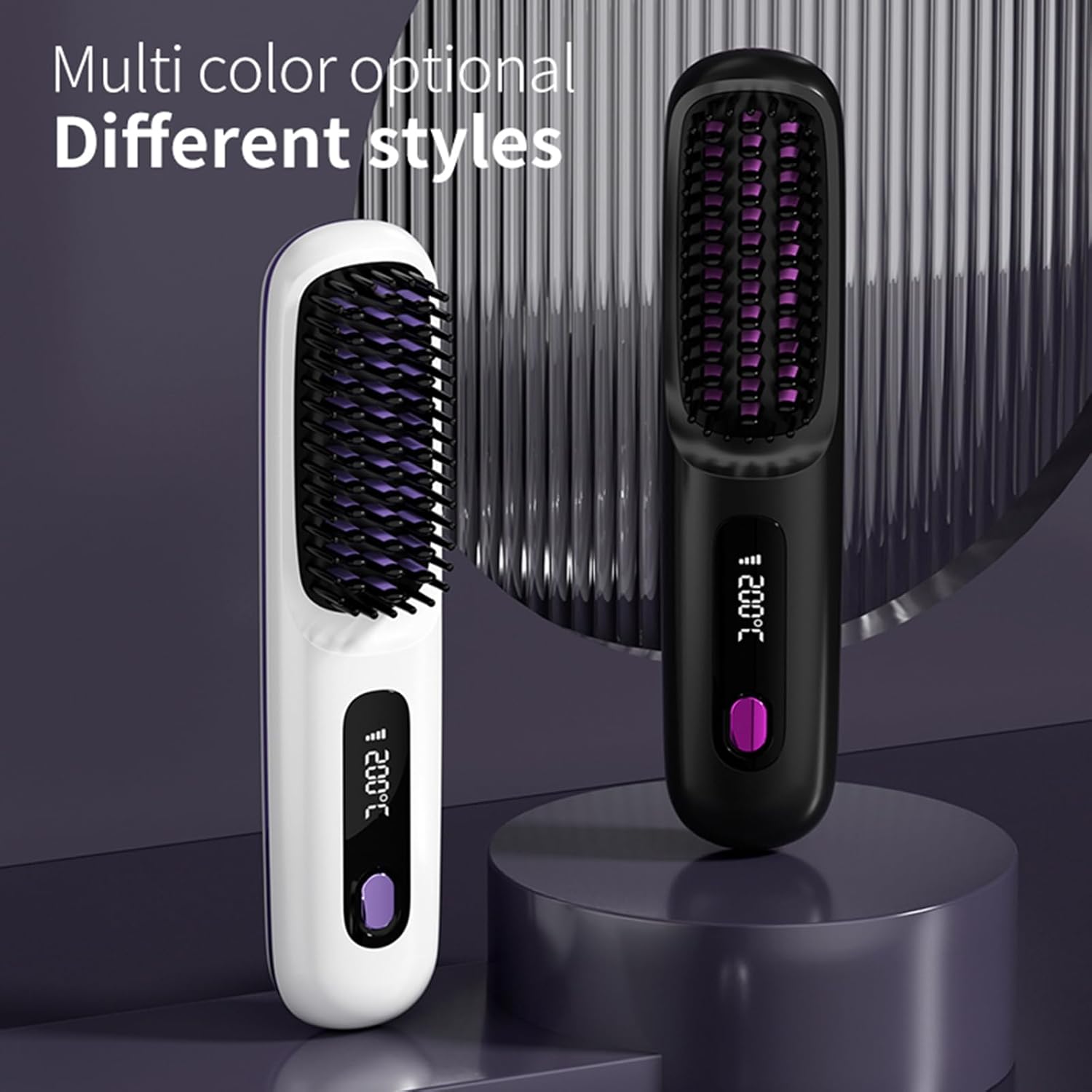 Go Brush Pro - Brosse chauffante rechargeable, design durable, portable
