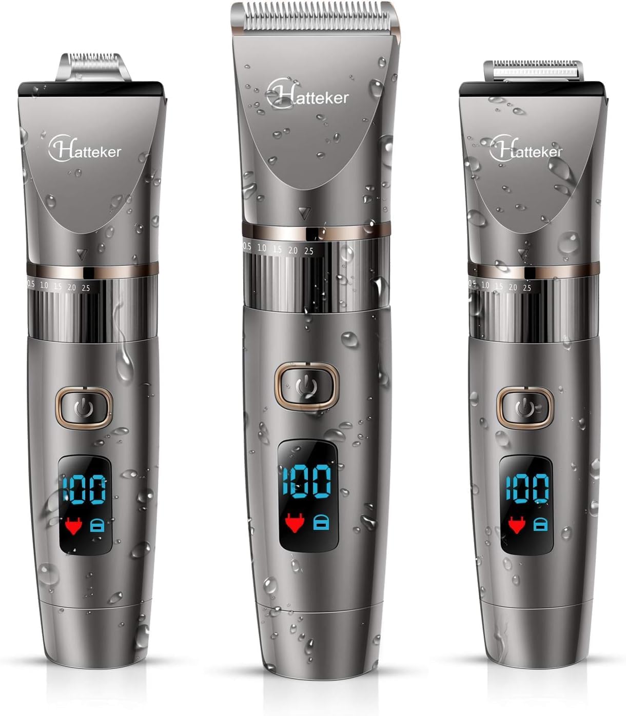 Hatteker - Tondeuse 3 en 1 sans fil, étanche, barbe et cheveux, précision