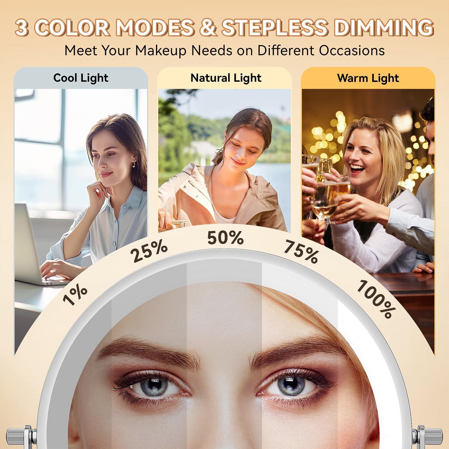 Auxmir - miroir mural LED 8