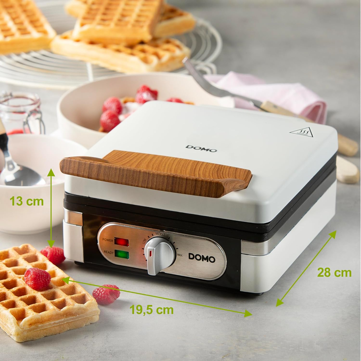 Domo - Gaufrier XL 4x7, 1400W, antiadhésif sans PFAS, DO9274W