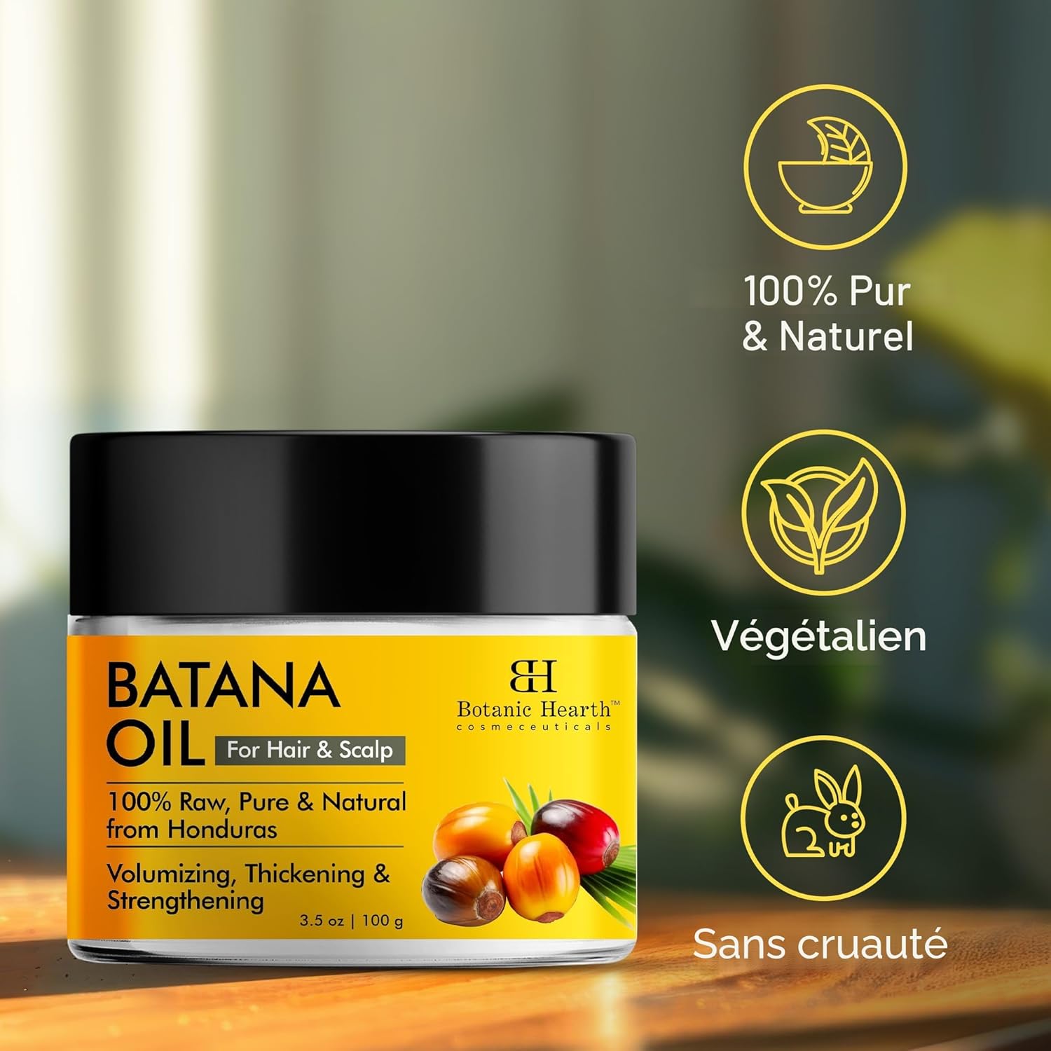 Botanic Hearth - Huile Batana 103,5 ml - soin nourrissant cheveux/peau