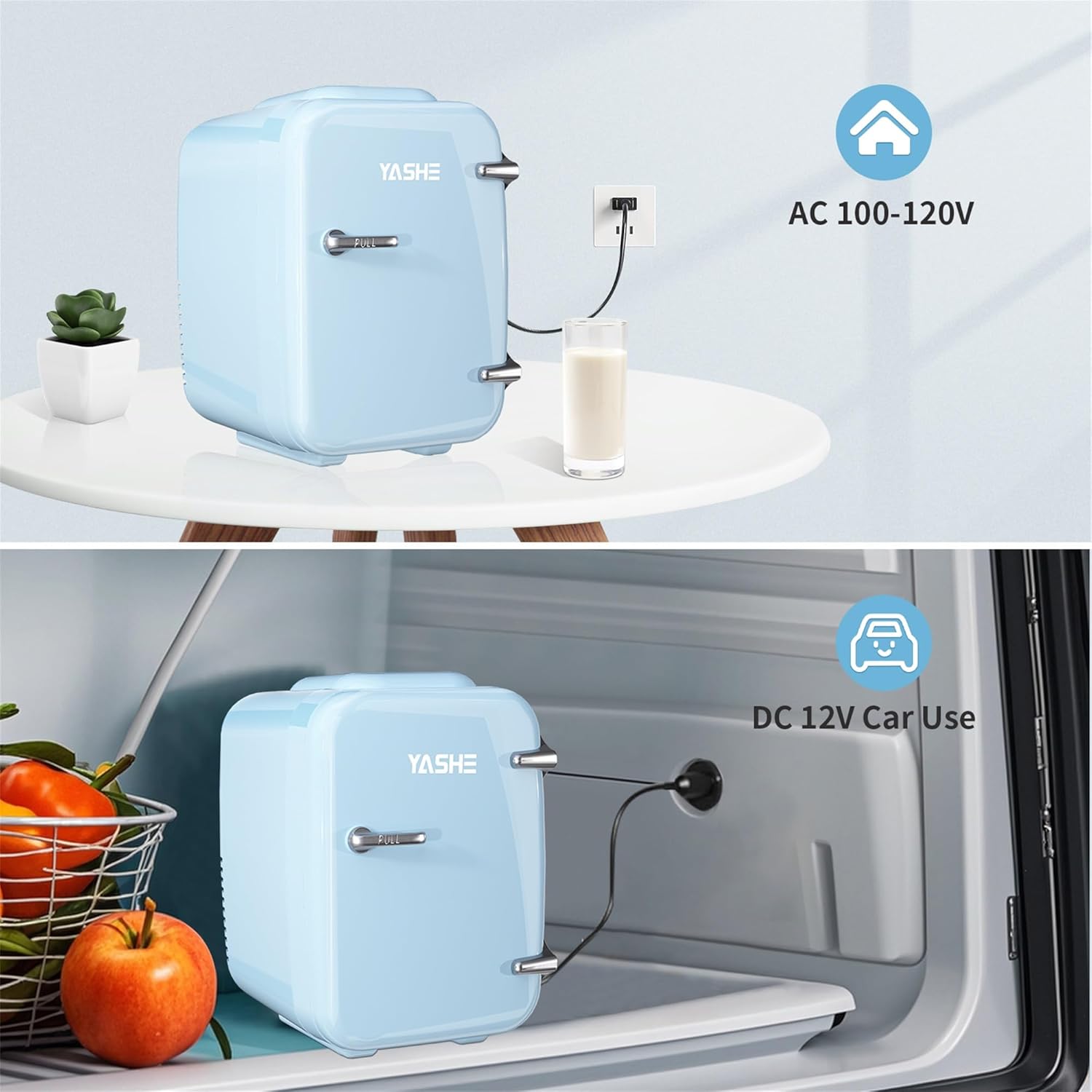 YASHE - mini réfrigérateur 4L - thermoélectrique, 220V/12V, refroidit ou chauffe