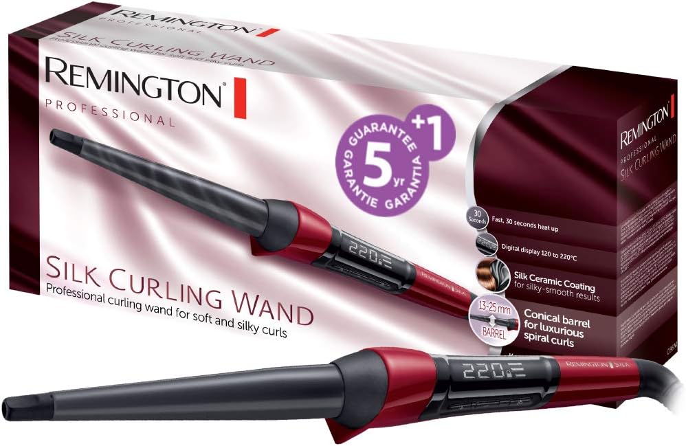 Remington - boucleur Silk série conique 13-25mm, céramique, 11 réglages, écran LCD, CI96W1