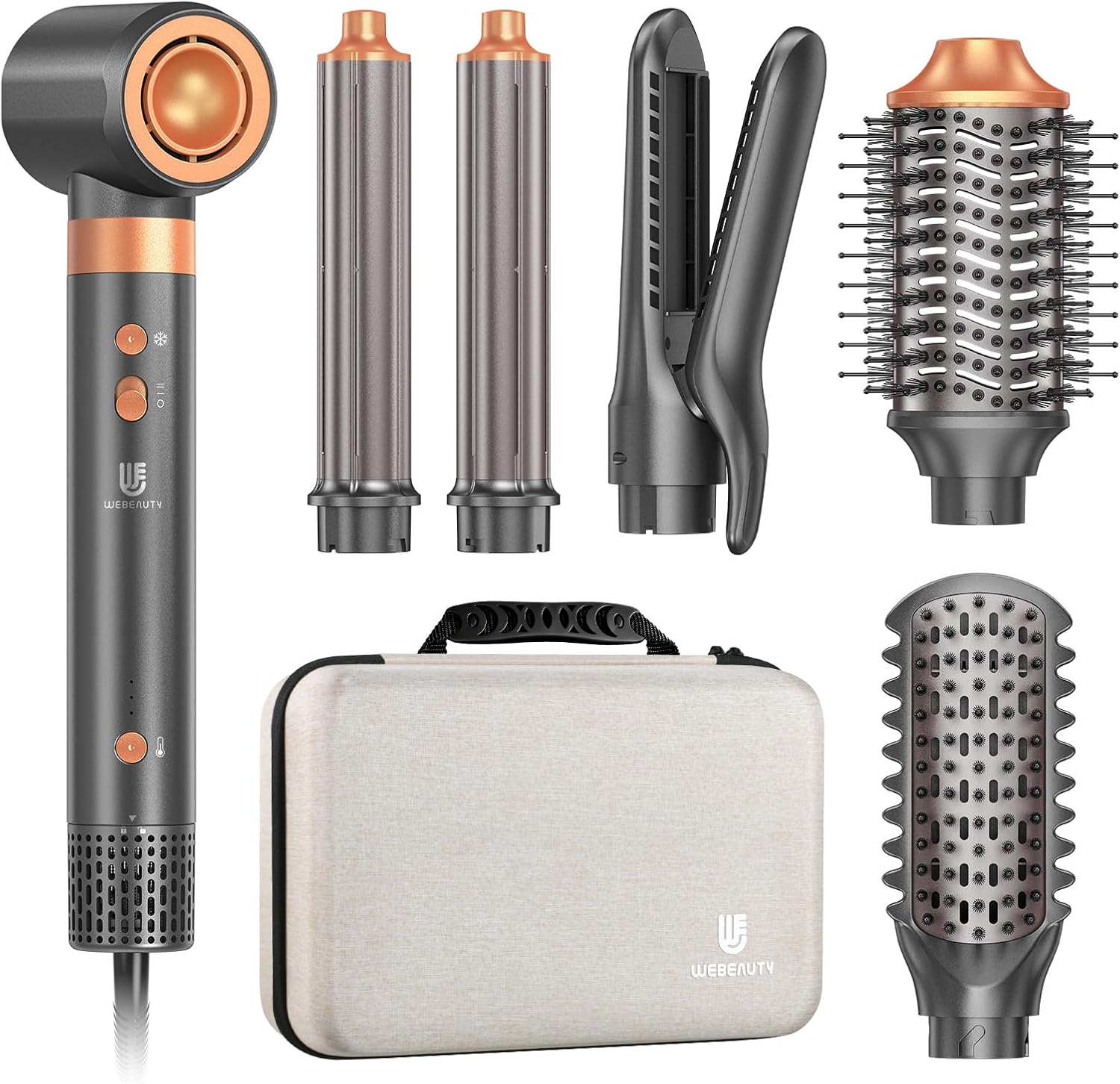 Airstyler multifonction 7 en 1 - sèche-cheveux/boucleur/lisseur - coiffage polyvalent
