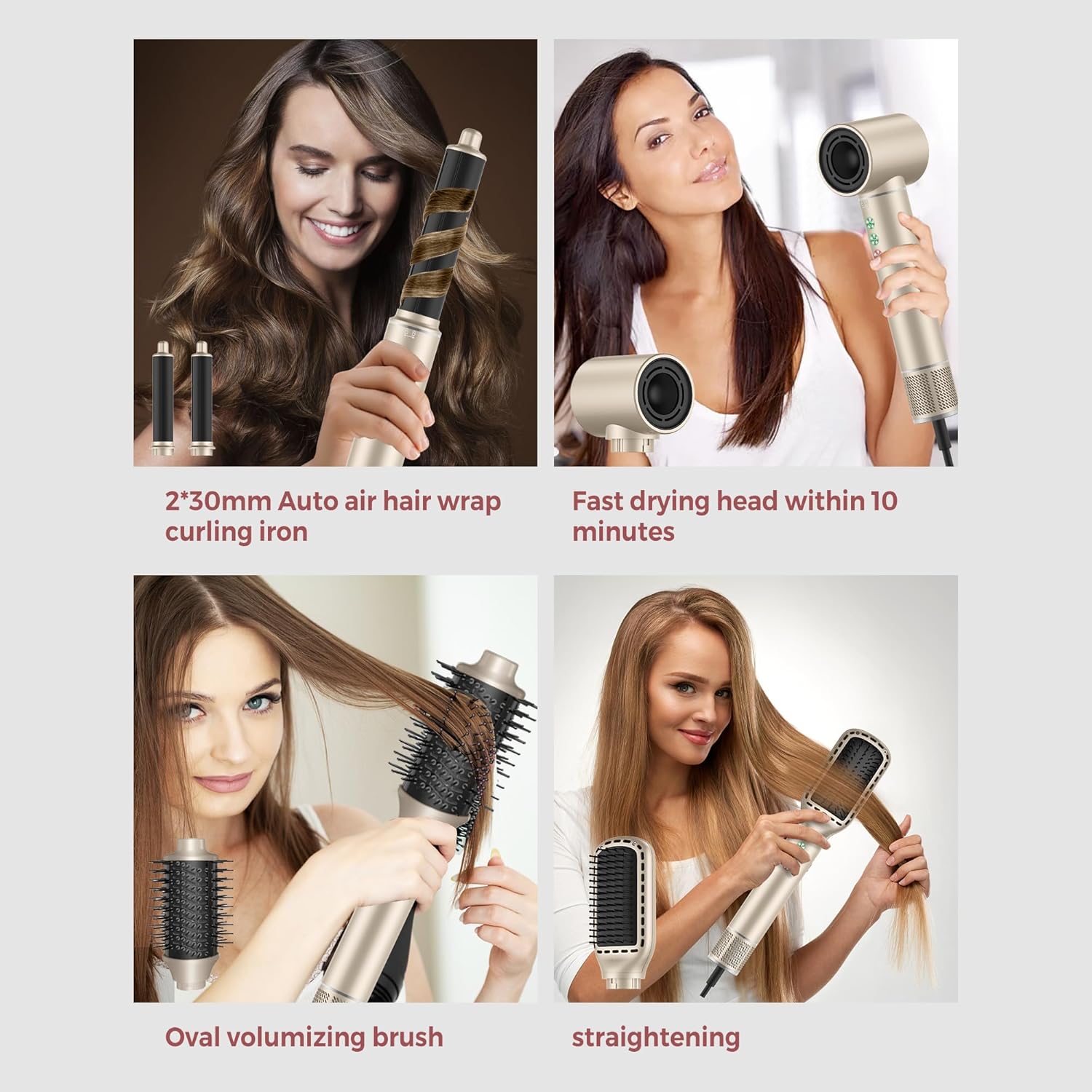 Brosse soufflante 7 en 1 - 1300W, 20m/s, 110000 tr/min, Air Styler Pro
