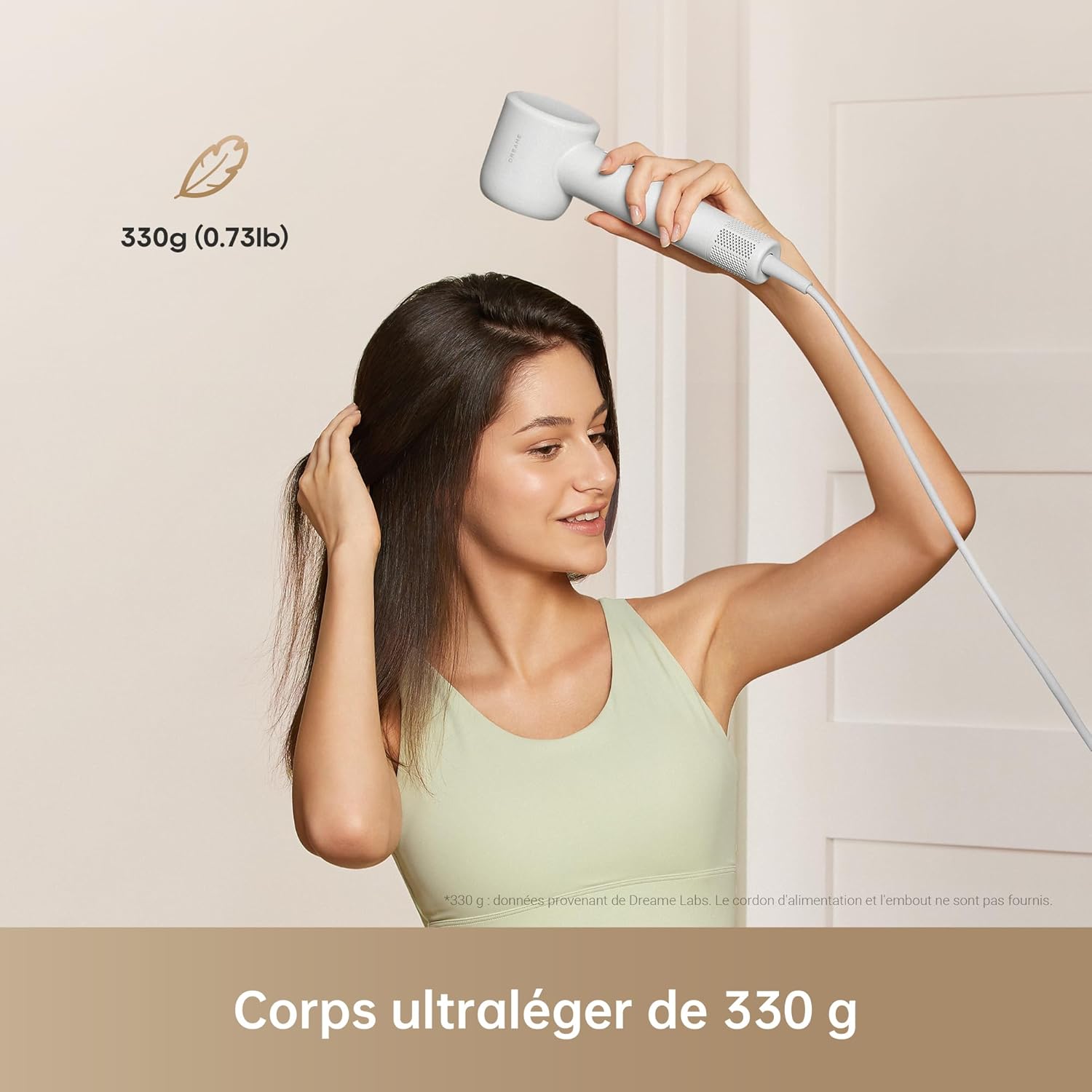 Dreame - Hair Gleam - 330g - moteur 110000 t/m, 65 m/s, ions négatifs