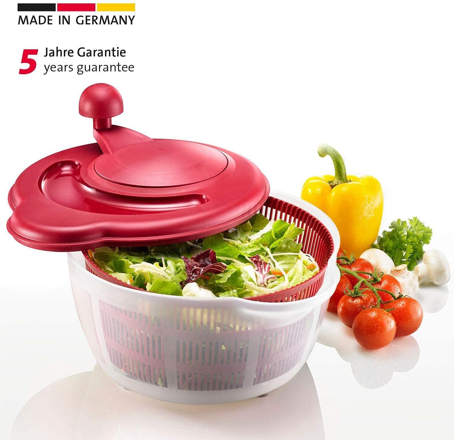 Westmark - Fortuna - 5 L, ø26 cm - plastique sans BPA, transparent/rouge - 243222ER