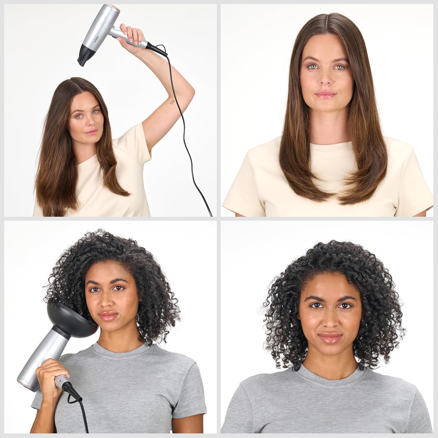 BaByliss - Cosmos, 2100W, ionique, diffuseur, 3 temp., argenté, D580DE