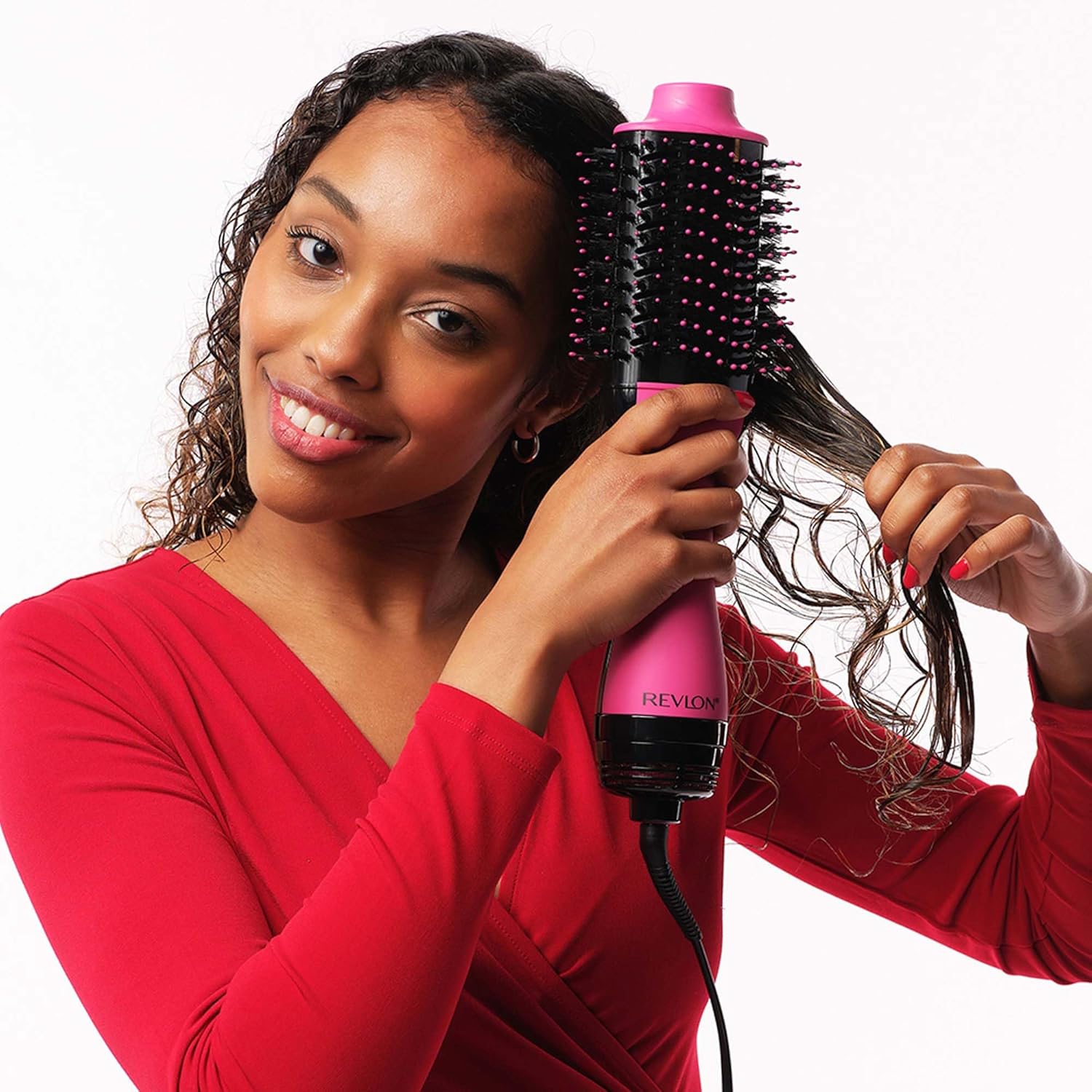 Revlon - Sèche-cheveux One-Step, rose, ionique, céramique, cheveux longs - RVDR5222PE