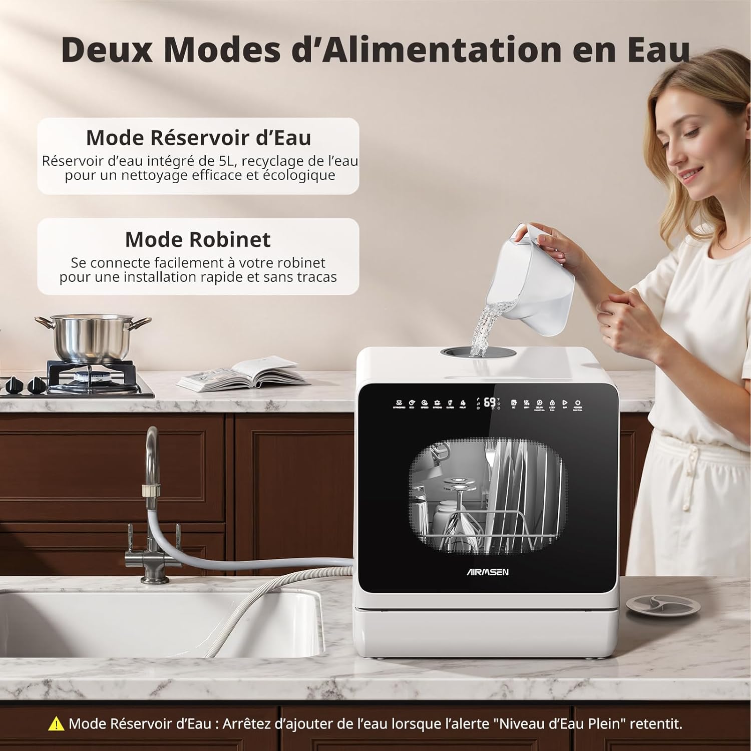 AIRMSEN - portable 5L - 8 programmes, départ différé,