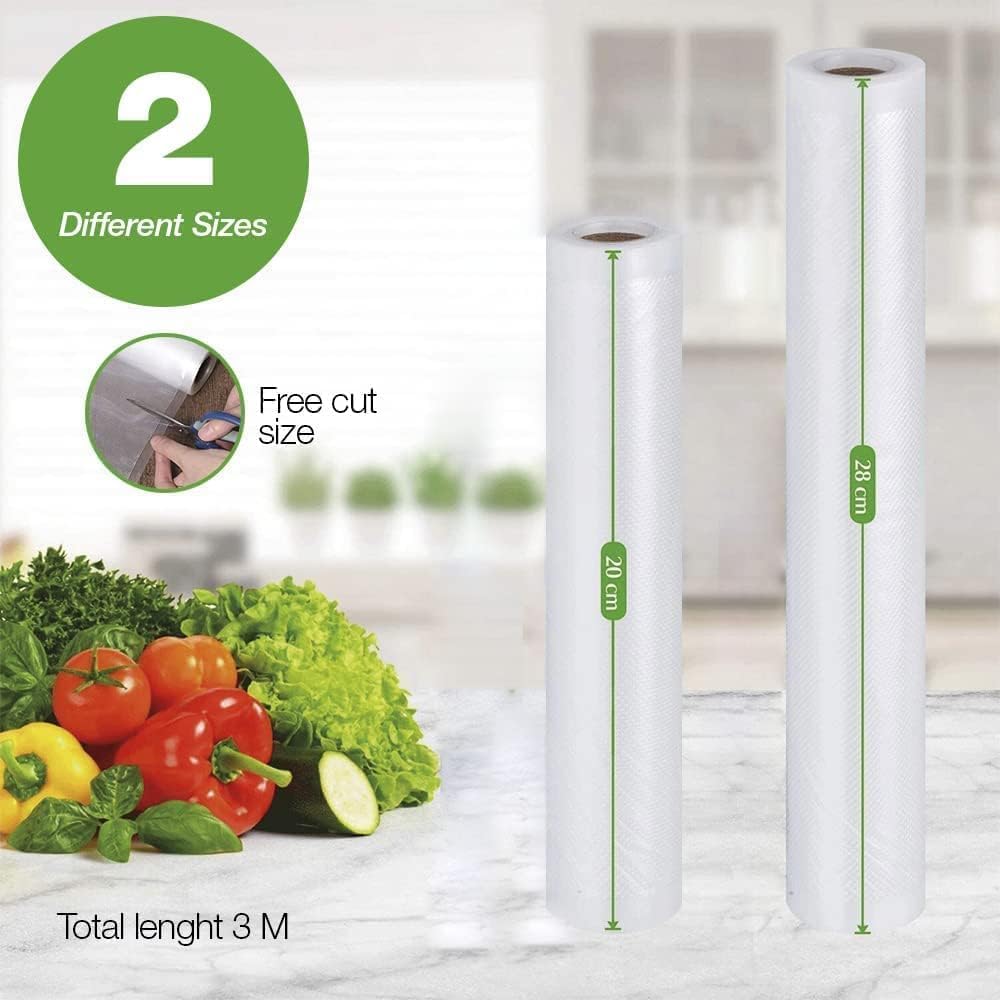 Edihome - rouleau sac sous vide - 28x300cm - sans BPA, lot de 2