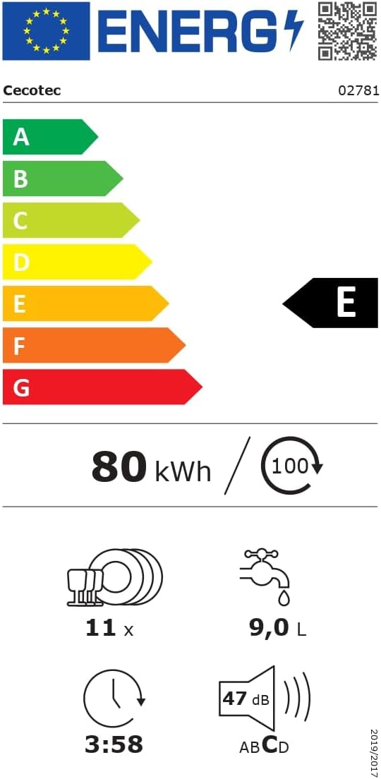 Cecotec - 45 cm - 11 couverts, 6 programmes