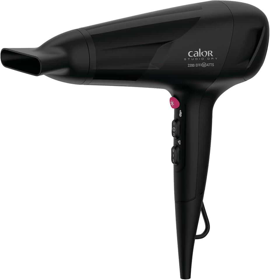 Calor - Studio Dry (série) - sèche-cheveux 6 réglages, air frais, Effiwatts, grille amovible - CV5803C0
