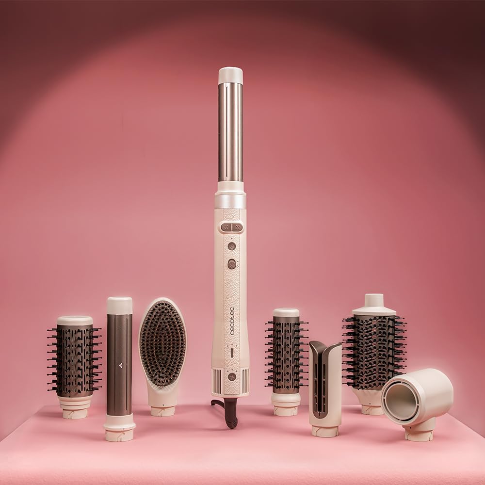Cecotec - Styler AirGlam Gyro - 1500W, 8 têtes, 110000 RPM, CeramicCare 8in1