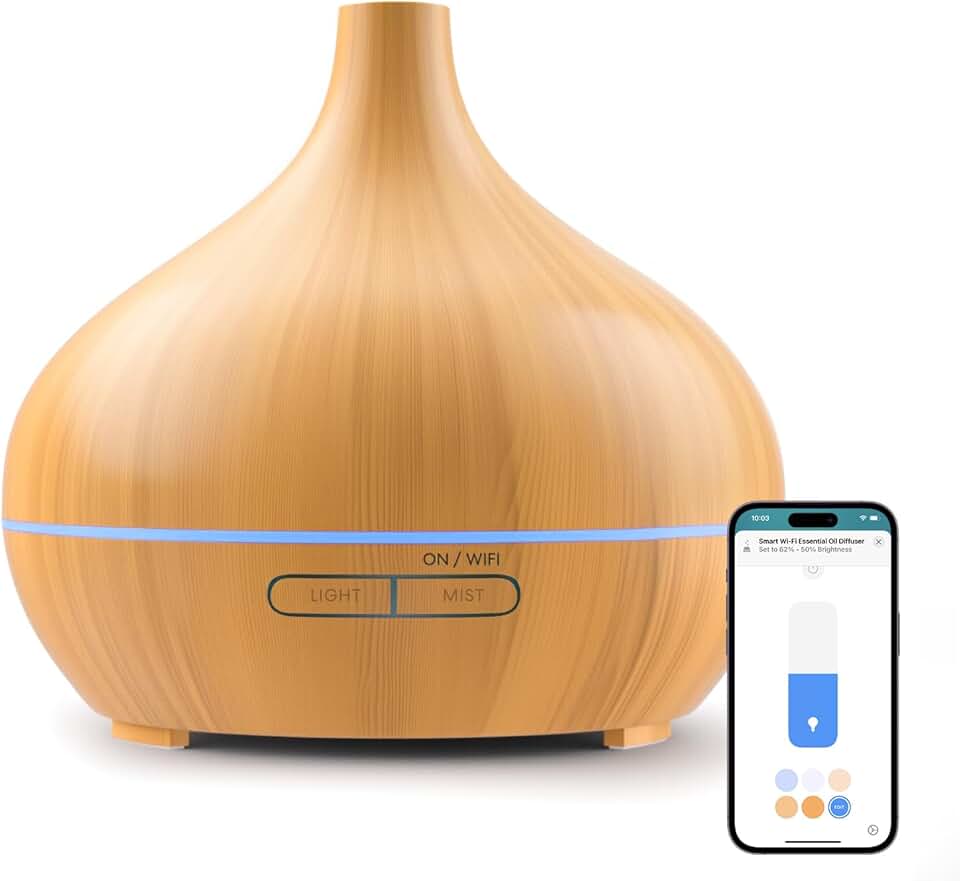 Meross - Diffuseur connecté WiFi - LED RGB, vocal, sans BPA, HomeKit