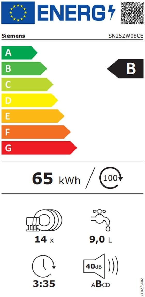 Siemens - série SN25 - 60 cm - grande capacité, silencieux 