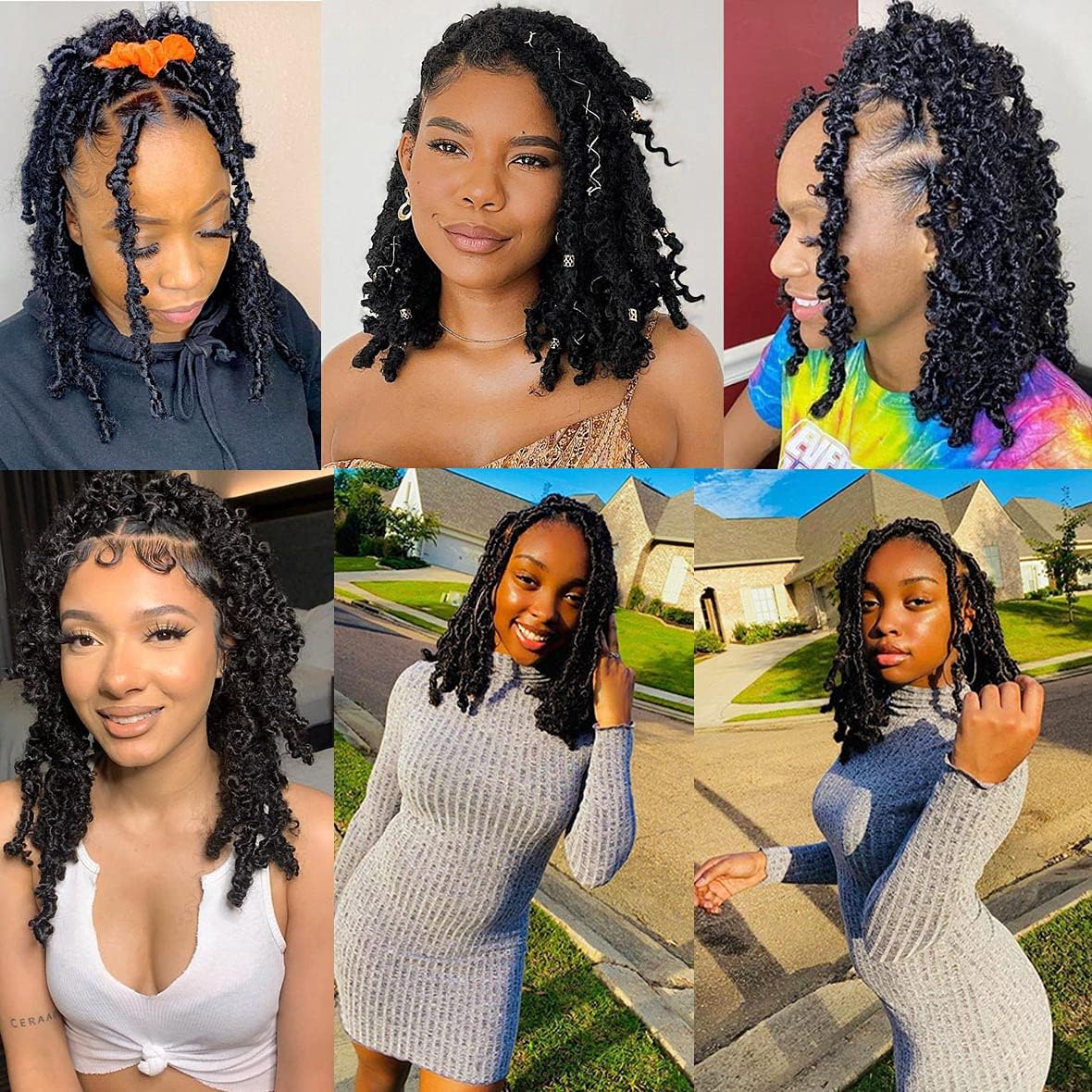 Xtrend - cheveux afro torsadés, 61 cm, synthétiques, lot de 8, 1B#