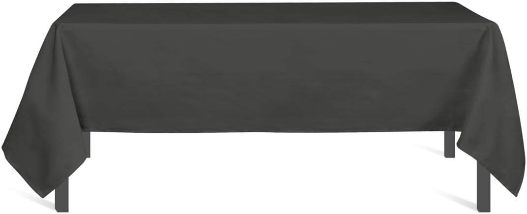 Soleil d'Ocre - Alix nappe rectangle 140x300 cm, polyester anti-taches, anthracite