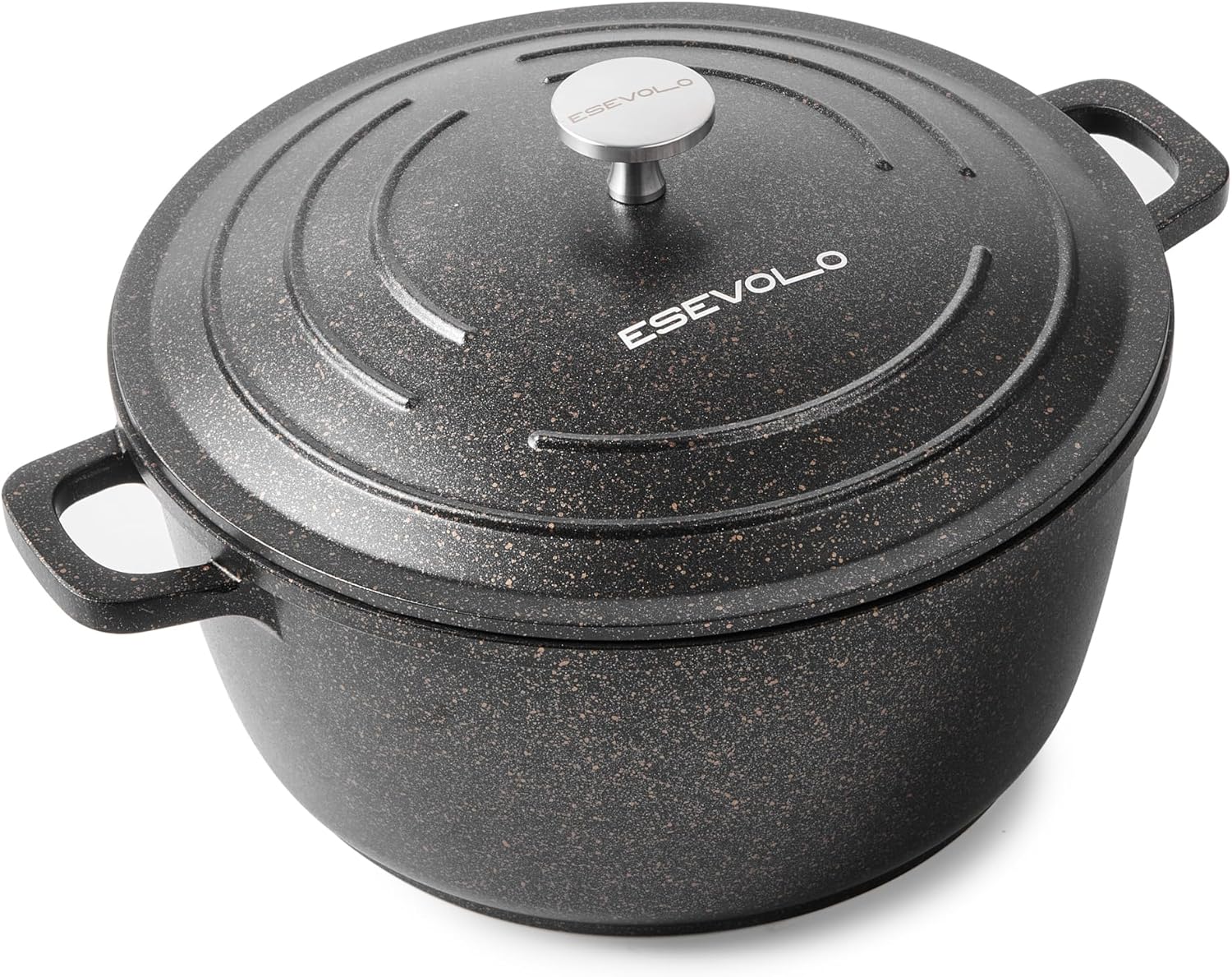 Cocotte en fonte d’aluminium - 28cm - 6,3L, antiadhésif, induction, couvercle