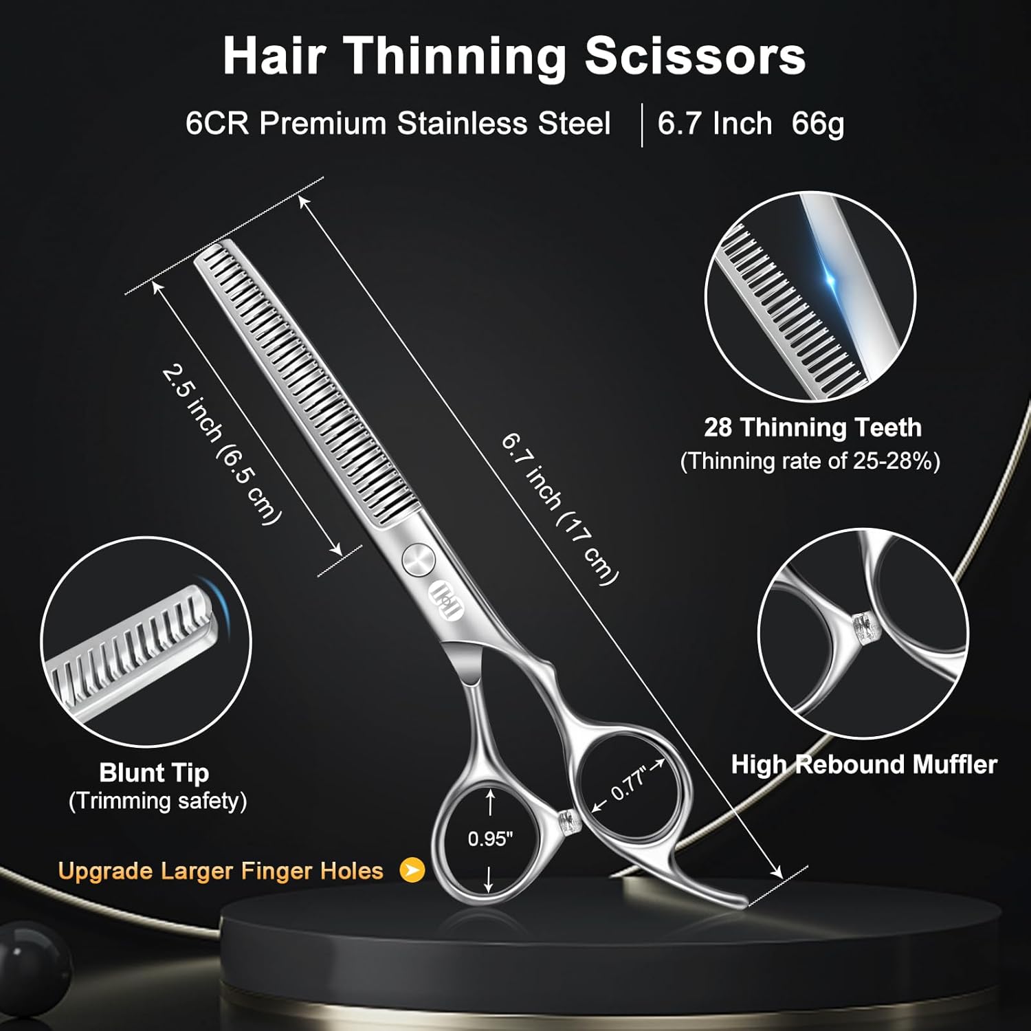 CIICII - Kit Ciseaux Professionnel - 6,7'' - Coupe & effilage cheveux