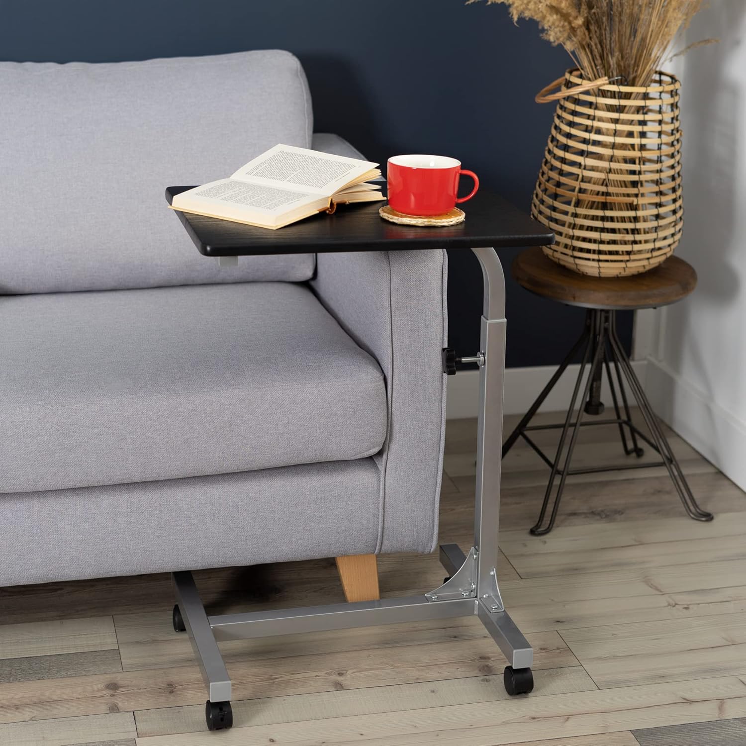 Table de lit pour PC - hauteur réglable, 48x37x67cm, 4 roulettes