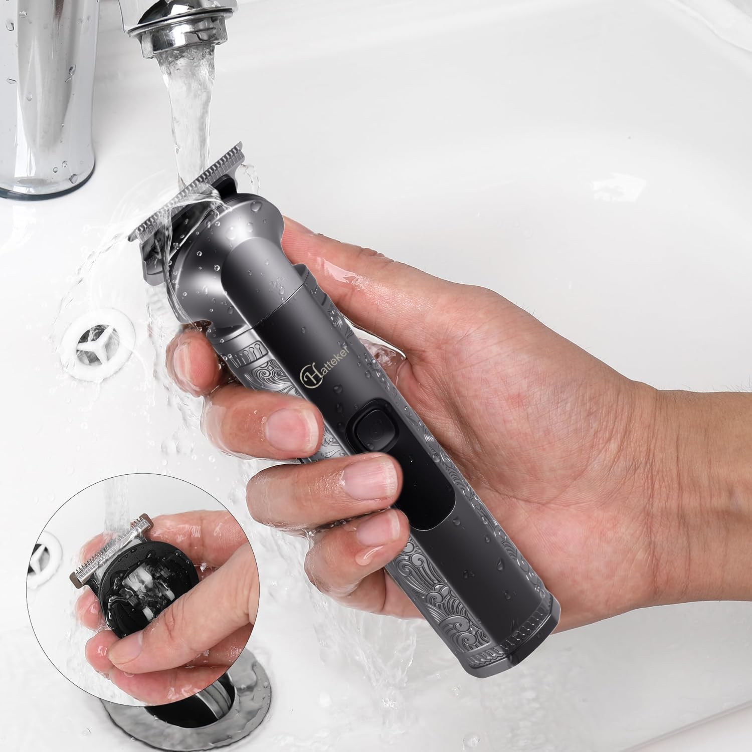 Hatteker - tondeuse barbe sans fil, compacte, autonomie 609G