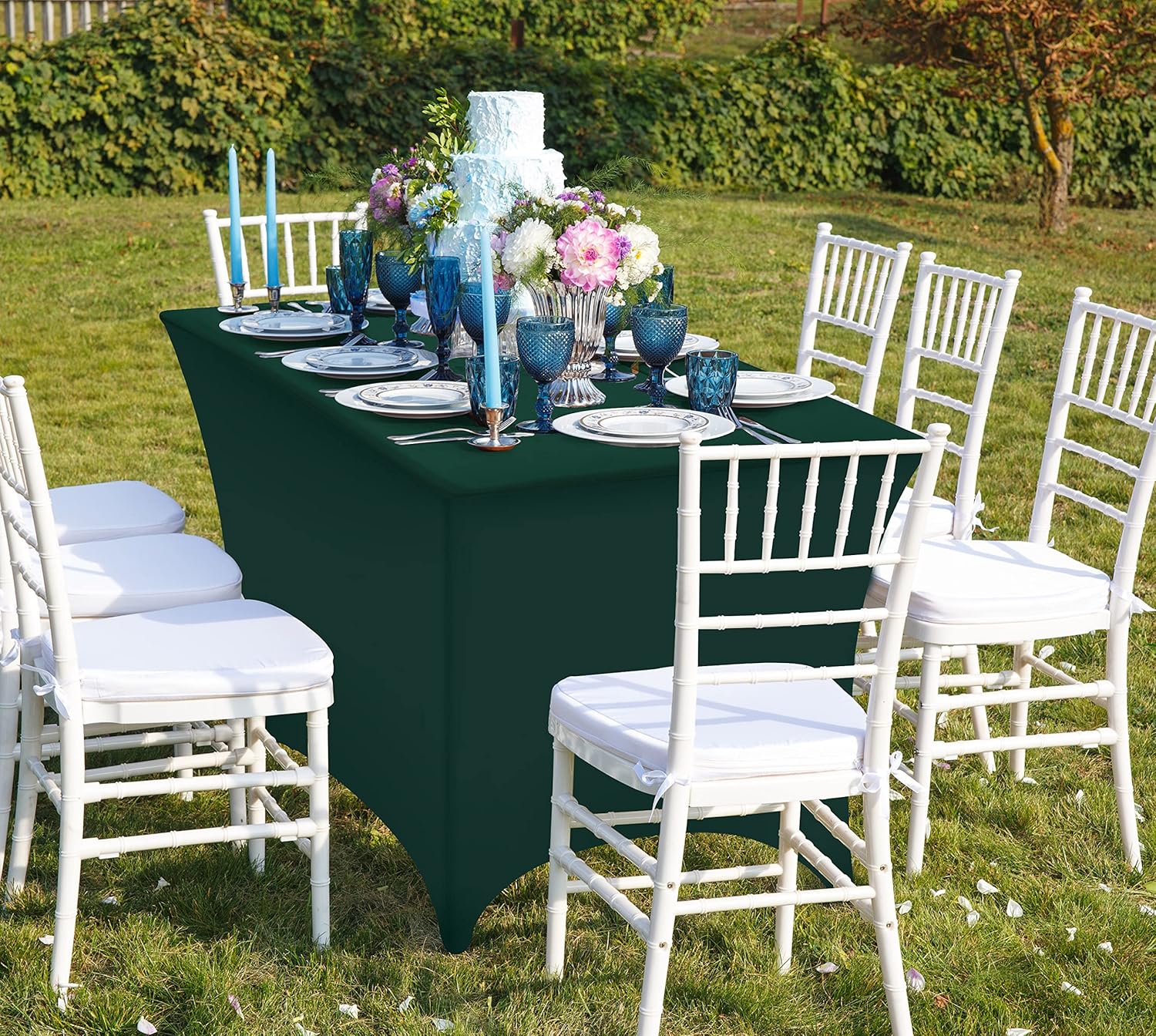 Utopia Kitchen - nappe extensible - 122 cm - polyester spandex lavable, lot de 2, vert chasseur